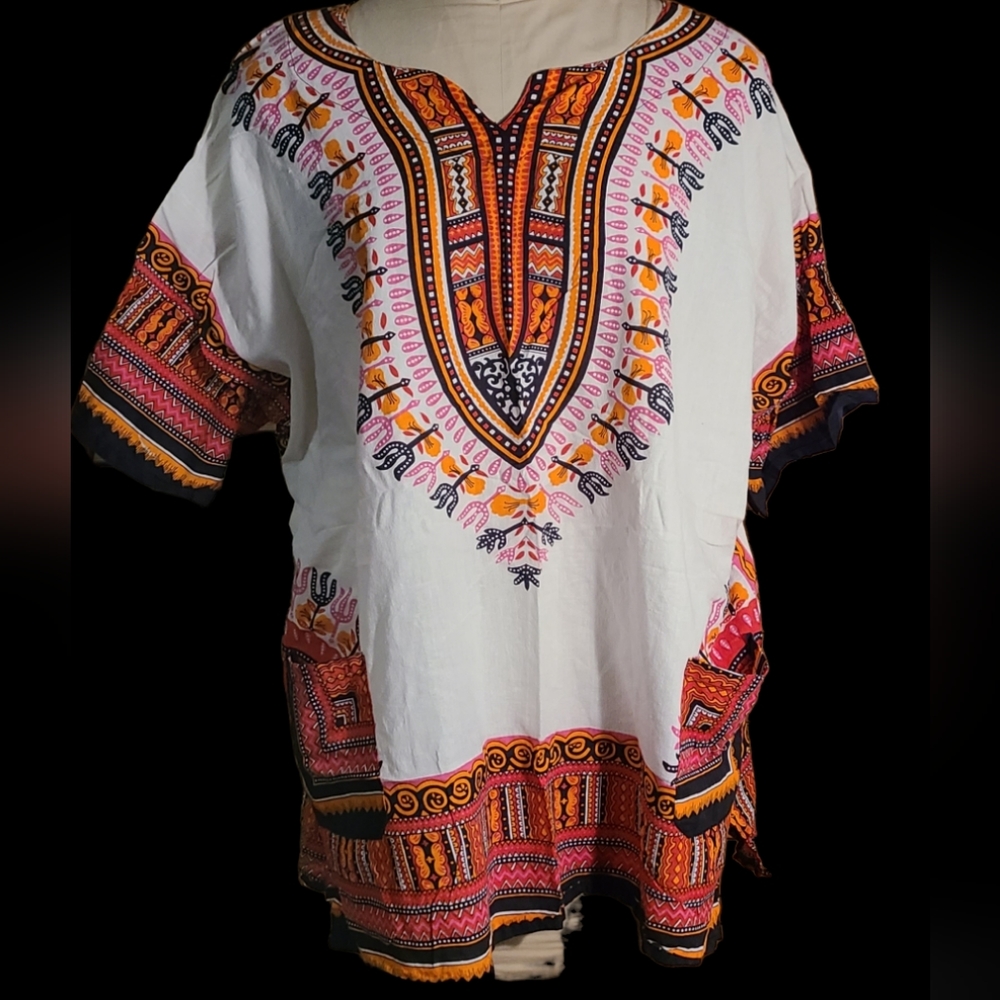 African Unisex Dishaki Dashiki Shirt Tribal Gown Tunic Kimono Coverup